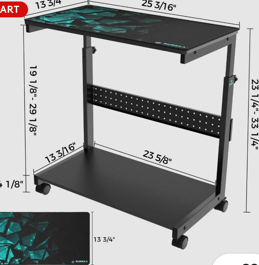 EUREKA ERGONOMIC Height Adjustable Computer Tower Stand 2-Tier ATX-Case CPU