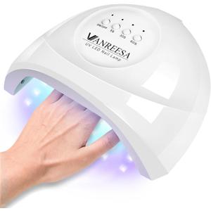VANREESA U V Nail Lamp, 30 Beads LED U V Light for Gel Nails, U V Lamp for Gel Nail Polish with 3 Timers & Automatic Sensor, White Nail Dryer, Gifts for Women Girls