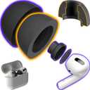 Patented AirFoams Pro Ultra V5.0 Memory Foam Ear Tips with Foam Shield for AirPods Pro 1st & 2nd Gen, Latest Version, Lifetime Replacement, Secure, Comfortable, Replacement Tip (SML) 6 Pcs