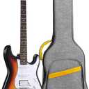 LETSROCK 38 40 41 Inch Electric Guitar Bag, Electric Guitar Case Gig Bag with 0.4 Inch Waterproof Thick Padding Premium Dual Adjustable Shoulder Strap Pocket & Neck Strap Gray