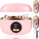 Electric Nail Clippers for Fingers and Toes, 3 in 1 Smart Nail Clipper Adjustable Speeds Rechargeable with Polishing LED Light for Seniors, Kids, Adults Pink