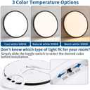 24'' Large Led Flush Mount Ceiling Light Fixture,Ultra Thin,Dimmable,Black, 24 inch 1P