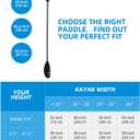 OCEANBROAD Kayak Paddle 86in/218cm, 90.5in/230cm, 95in/241cm Alloy Shaft Kayaking Boating Canoeing Oar with Paddle Leash