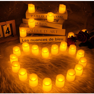 24 Pack Flameless Candles,Tea Lights Candles Battery Operated,Fake Candles with Warm Light,LED Candles for Centerpiece Table Decorations,Tea Party Decorations,Wedding,Party,Anniversary,Easter
