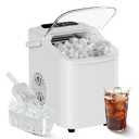 OLIXIS Countertop Ice Maker with Self-Cleaning, Portable Ice Maker Machine with Scoop, 26Lbs/24H, 9 Cubes in 6 Mins, 2 Sizes of Bullet for Home, Kitchen, Office, White