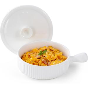 EliteVibe Ceramic Microwave Egg Cooker Scrambled with Lid, BPA-Free Non-Stick Non-Toxic & Heat-Resistant Quick Cooking Egg Maker, Dishwasher Safe, Holds Up to 3 EggsWhite