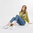 PARTY Women's Fashion Sneaker Lace Up Low Top Comfortable Cushioned Walking Shoes,Podcast,Silver Met,8