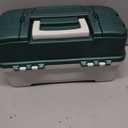 Plano 3-Tray Tackle Box with Dual Top Access, Dark Green Metallic/Off White, Premium Tackle Storage