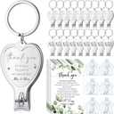 Pickmesh 50 Sets Wedding Souvenir for Guests Heart Multi Function Bottle Opener Nail Clipper with Thank You Cards White Organza Bags Wedding Party Supplies Bridal Shower Gift (Thank You)