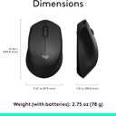 Logitech M330 Silent Wireless Mouse, 2.4GHz with USB Receiver, Optical Tracking, Quiet & Lightweight, Long Battery Life, for PC, Mac, Laptop, Chromebook - Black