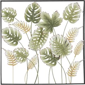 Deco 79 Metal Leaf Home Wall Decor Tall Cut-Out Wall Sculpture with Intricate Laser Cut Designs, Wall Art 30" x 2" x 30", Green