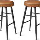 VASAGLE EKHO Collection - Bar Stools Set of 2, Counter Height Bar Stools, Kitchen Counter Stools, Mid-Century Modern Backless Counter Stools, 24.8-Inch Tall, Kitchen Island Home Bar, Caramel Brown