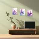 ARTZGX 3 Piece Purple Butterfly Canvas Wall Art Butterfly Pictures Wall Decor Watercolor Painting for Girls Room Decor Frame(Pink 12x16inchx3P (30x40cmx3P))