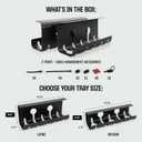 No-Drill Under Desk Cable Management Tray - 2-Pack Wire & Cord Organizer - Standing Desk Cable Management - Power Strip Holder - M (Matte Black)