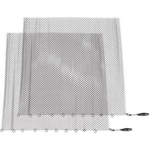 2 Packs Fireplace Mesh Screen Curtains Decorative Scroll Design Spark Guard Chain with 2 Pulls, Hanging Replacement Screens for Home Wood Burning Fireplace (24 * 20in)