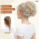 Claw Clip Short Ponytail Messy Bun Hair Piece Bendable Hair Branch Extensions Fluffy Wavy Curly Synthetic Versatile Cream Blonde Hairpieces