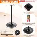 Maxdot Single Metal Stand for Gumball Machine Candy Popcorn Vending Cast Iron 28'' Tall with 16'' Round Base Compatible for Small Capsule Machines Replacement Part, Black Only The Stand