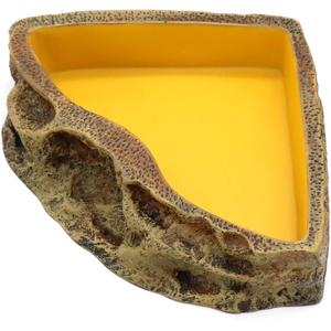 Reptile Feeder Resin Bowl Amphibian Reptile Bowl for Lizard Gecko Bearded Dragon Turtle (7.5*5.3*1.6 inch)