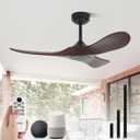 42 Inch Outdoor Ceiling Fans without Lights, Smart Wood Ceiling Fan no Light with Remote Control & Alexa/Google, Outdoor Fan for Patios Farmhouse 3 Blades High CFM Ceiling Fans Red Walnut