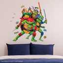 RoomMates RMK5443TBM Teenage Mutant Ninja Turtles Mutant Mayhem Group Giant Peel & Stick Wall Decals