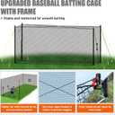 Upgraded Baseball Batting Cage Net and Metal Frame, 22x12x8FT Baseball & Softball Cage Nets with Steel Poles Frame, Portable Enclosed Batting Hitting Cages for Backyard Training Outdoor