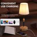 Cordless Rechargeable Table Lamp with Dimmer,Portables Battery Operated Table Lamp,Touch Dimmable Desk Lamp with USB Port,Bedside Night Lamp for Patio Camping Restaurant Home (Wood Grain)