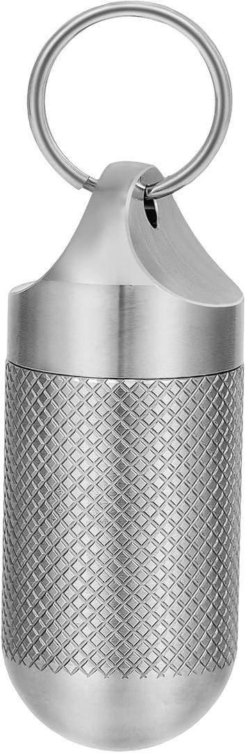 Titanium Keychain Pill Holder Waterproof Lightweight Portable Pocket Mini Pill Case for Emergency Medicine Travel Fits Daily Purse Wallet Small Pill Box Containers (Large) Titanium Keychain Pill Holder Waterproof Lightweight Portable Pocket Mini Pill Case for Emergency Medicine Travel Fits Daily Purse Wallet Small Pill Box Containers (Large)