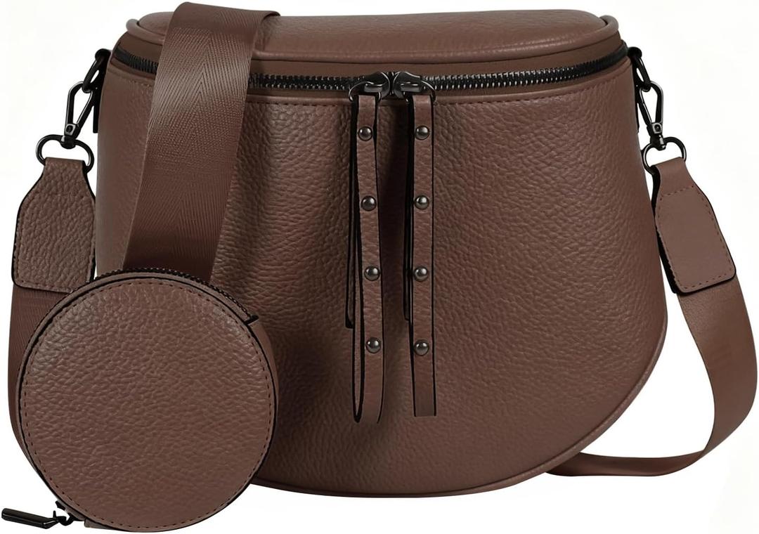 Crossbody Bags for Women, Large Vegan Leather Trendy Bum Bag
