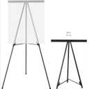 Amazon Basics High Boardroom Height Adjustable Flipchart Whiteboard and Display Easel Stand for Paper Pads and Signage, Portable, Collapsible Telescope Tripod, 37 x 18 x 28 in, Black, W94 X H71 Cm