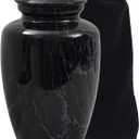 Black Marble Finish Urn for Ashes Adult Male Female,Large Cremation Urn for Human Ashes Men and Women,Memorial Urn for Dad/Father/Grandpa/Brother(Includes Velvet Bag)