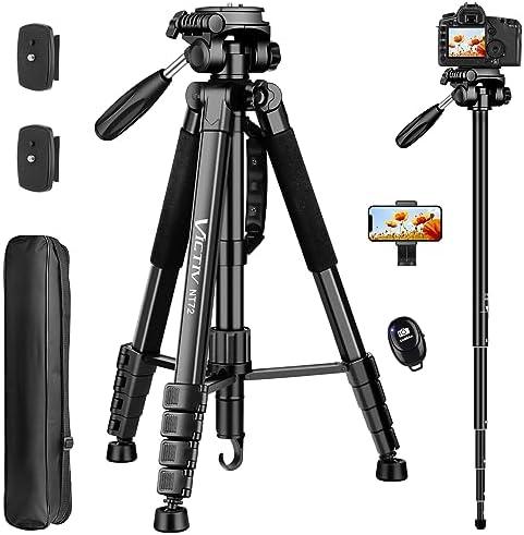 Tripod for Camera, 72" Tall Camera Tripod Monopod with Remote, Professional Heavy Duty Compact Camera Stand for Phone,DSLR, Spotting Scope, Telescope, Binocular