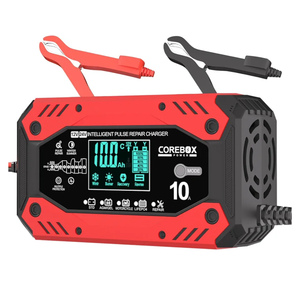 Battery Charger 10-Amp 12V/24V Smart Trickle Charger for Car - Battery Maintainer Trickle Charger, and Automotive Battery Charger with Temperature Compensation for Car Truck Motorcycle Lawn Mower