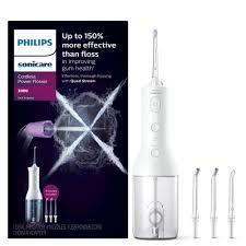 Philips Sonicare Power Flosser 3000 Cordless, Oral Irrigator Quad Stream technology and whisper quiet, White, HX3826/21