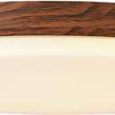 ANYLOVE Modern Flush Mount Ceiling Light Fixture, 3000K 4000K 6000K AdjustableRound Ceiling Light for Bedroom Hallway Bathroom Kitchen (Walnut Wood Grain, 16 Inch)