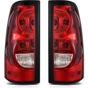AUTOSAVER88 Tail Lights Assembly Compatible with 2003-2006 Chevy Silverado 1500 2500 1500HD 2500HD / 04-06 Silverado 3500/2007 Silverado with Classic Body Style, Replacement OE Taillights (Red Lens-Pair)