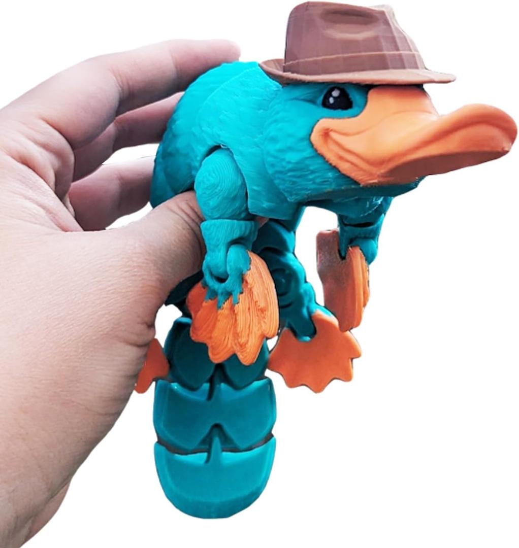 3D Printed Articulated Platypus, Flexible Dynamic Animals Toys,Easter Basket Stuffers Prefilled Easter Egg Fillers, Adults Fidget Toys for Autism ADHD (Small-6Inch)