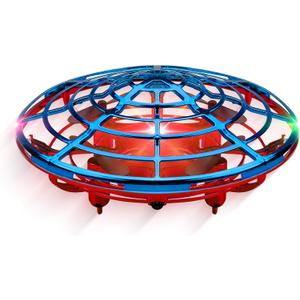 Force1 Scoot Combo Hand Operated Drone for Kids or Adults - Hands Free Motion Sensor Mini Drones, Easy LED Indoor Rechargeable UFO Flying Orb Ball Drone Toys for Boys and Girls (Red/Blue)