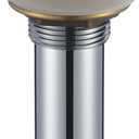 Bathroom Sink Drain with Overflow, Vessel Sink Lavatory Vanity Pop Up Drain Stopper with Overflow, Brass and Stainless 304, Chrome