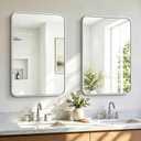 Bathroom Vanity Mirror for Wall, 30”x20”-2pcs Mirror for Over Sink, Silver