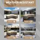 Rosefray 600D Outdoor V-Shaped Sectional Cover,Heavy Duty Anti UV Patio Sectional Sofa Cover with Air Vent, Waterproof Furniture Covers for Deck, Lawn,Backyard 90"x90" Khaki Brown