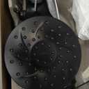 Moen Engage Magnetix Matte Black Multi-Function Handshower and Rainfall Shower Head Trim Combo with Shower Handle, Tub Spout, Metal Hose, and Valve, 82304BL