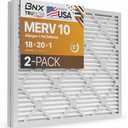 BNX TruFilter 12x12x1 MERV 10 (2-Pack) AC Furnace Air Filter - MADE IN USA - Pleated Air Conditioner HVAC AC Furnace Filters - Removes Odor, Mold, Bacteria, Smoke