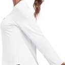 MoFiz Women's Long Sleeve Workout Tops Running Athletic Hiking Shirts Tees Quick Dry Loose Fit UPF 50+ Sun SPF UV Protection Sport T-Shirt XL White