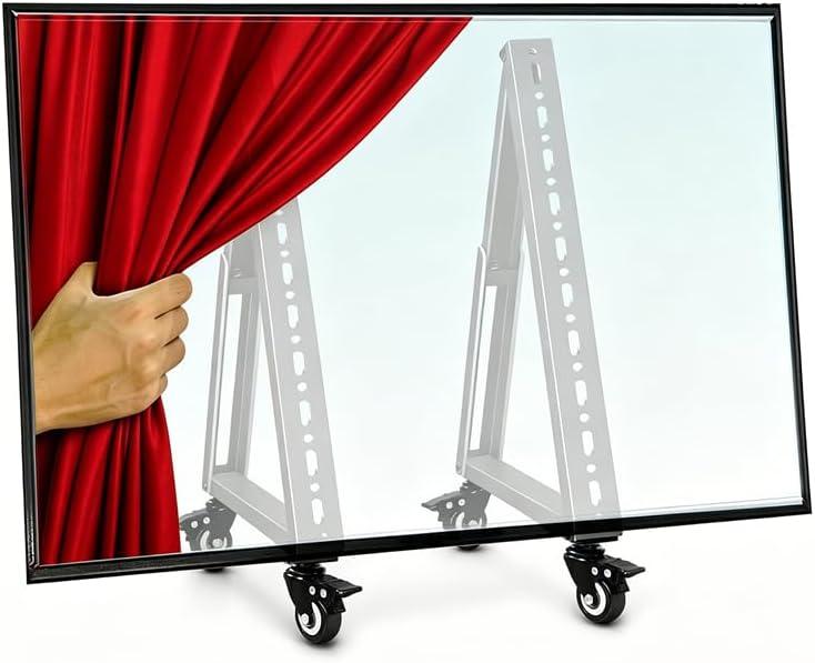 Low Height Mobile TV Stand, Monitor Floor Stand Cart, Rolling TV Mount with Wheel for 32-65 inch Flat Curved Screen TV, LED LCD, 30 Adjustable Viewing Angle (New Version)
