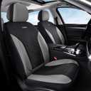 Coverado Leather Car Seat Cover for 2 Seats Front Seat Covers Waterproof Seat Covers 2-Pack Luxury Car Seat Protectors Universal Fit for Most Vehicles, SUV, Truck, Sedan (Gray&Black)