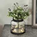 Vintage Glass Farmhouse Vase Rustic Lantern Decor with Plants Flowers Lights Retro Style Vases for Home Decor Floral Arrangement Hostess Gift