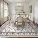 GarveeHome Beige Brown Area Rug 8x10 Washable Living Room Vintage Rug