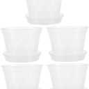 5 Sets Transparent Orchid Pots with Drainage Lightweight Plant Nutrition Cups for Succulents Germination and Transplanting for Indoor Gardening and Plant Care