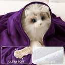 Smiry Waterproof Dog Bed Blanket, Leakproof Pet Throw Blanket for Bed Couch Sofa, Reversible Sherpa Fleece Furniture Protector Cover for Small Medium Large Dogs Cats (Purple, 32x40 inches)