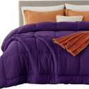 Bedsure Comforter Duvet Insert - Quilted Comforters Cal King Size, All Season Duvet, GentleSoft Down Alternative Bedding Blanket, with 8 Tabs, Gifts for Women/Men, Purple, California King 96X102 Inch